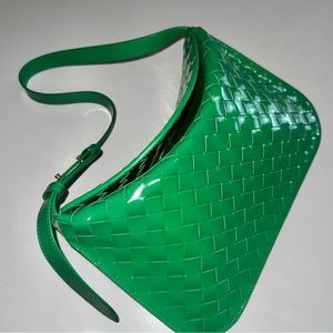Bottega Veneta green flap shoulder bag